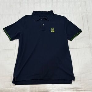 Psycho Bunny Dark Blue Polo with Lime Accents